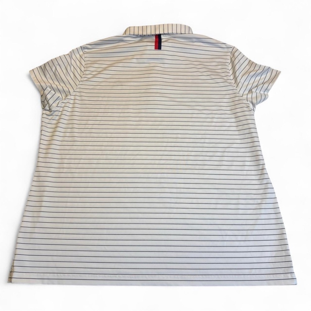 Rhoback Polo XXL Women’s White Black Stripe Performance Golf Shirt Stretch - Picture 2 of 5